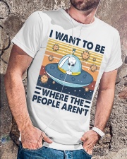 I want to be where the people aren't Classic T-Shirt lifestyle-mens-crewneck-front-4