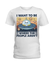 I want to be where the people aren't Ladies T-Shirt tile