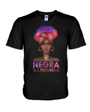 Negra y Educada V-Neck T-Shirt tile