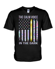 The calm voice in the dark V-Neck T-Shirt tile
