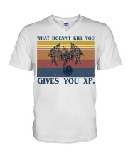 What doesn't kill you V-Neck T-Shirt tile