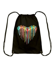 Colorful vynil record heart Drawstring Bag tile