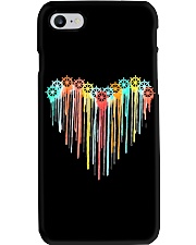 Colorful vynil record heart Phone Case tile