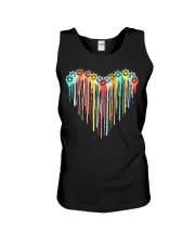 Colorful vynil record heart Unisex Tank tile