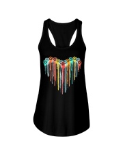 Colorful vynil record heart Ladies Flowy Tank tile
