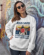 Jesus saves Crewneck Sweatshirt lifestyle-unisex-sweatshirt-front-3