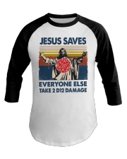 Jesus saves Baseball Tee tile