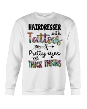 Hairdresser with tattoos Crewneck Sweatshirt front