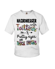 Hairdresser with tattoos Youth T-Shirt tile