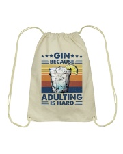 Gin because adulting is hard Drawstring Bag tile