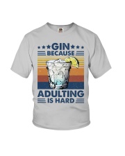 Gin because adulting is hard Youth T-Shirt tile