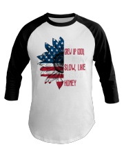 She grew up good Independence day Baseball Tee tile