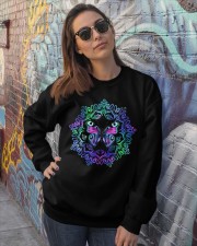 Blue and purple butterfly Crewneck Sweatshirt lifestyle-unisex-sweatshirt-front-3