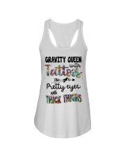 Gravity queen with tattoos Ladies Flowy Tank tile