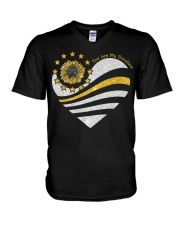 American heart Independence day V-Neck T-Shirt tile