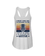 I might look like I'm listening Ladies Flowy Tank tile