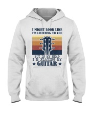 I might look like I'm listening Hooded Sweatshirt tile