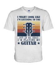 I might look like I'm listening V-Neck T-Shirt tile