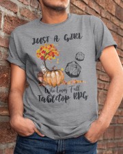 Just a girl who loves fall and tabletop RPG Classic T-Shirt apparel-classic-tshirt-lifestyle-26