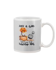 Just a girl who loves fall and tabletop RPG Mug tile