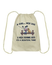 A girl her dog Drawstring Bag tile