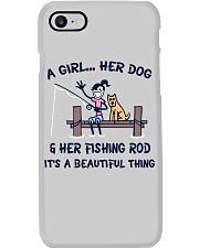 A girl her dog Phone Case tile