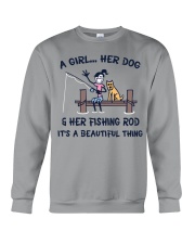 A girl her dog Crewneck Sweatshirt tile