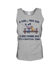 A girl her dog Unisex Tank tile