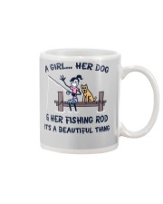 A girl her dog Mug tile