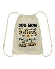 Dog mom with tattoos Drawstring Bag tile