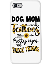 Dog mom with tattoos Phone Case tile