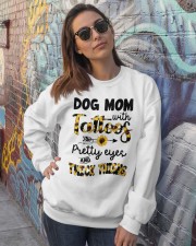 Dog mom with tattoos Crewneck Sweatshirt lifestyle-unisex-sweatshirt-front-3