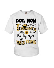 Dog mom with tattoos Youth T-Shirt tile
