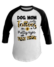 Dog mom with tattoos Baseball Tee tile