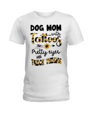 Dog mom with tattoos Ladies T-Shirt tile