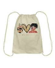 Peace Love Brown sugar Drawstring Bag tile
