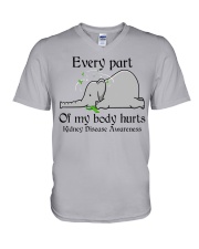 Every part of my body hurts V-Neck T-Shirt tile