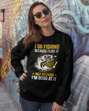 I go fishing because I like it Crewneck Sweatshirt lifestyle-unisex-sweatshirt-front-3