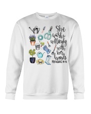 She works willingly with her hands Crewneck Sweatshirt front