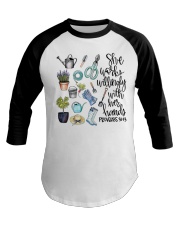 She works willingly with her hands Baseball Tee tile