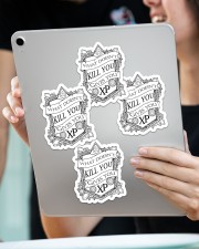 What doesn't kill you gives you XP Sticker - 4 pack (Vertical) aos-sticker-4-pack-vertical-lifestyle-front-11
