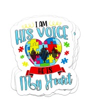I am his voice he is my heart Sticker - 4 pack (Vertical) front