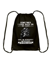 Sometimes I look back on my life Drawstring Bag tile