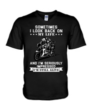 Sometimes I look back on my life V-Neck T-Shirt tile