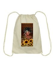 Black is beautiful Drawstring Bag tile