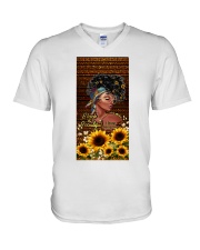 Black is beautiful V-Neck T-Shirt tile