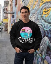 The queers are here Crewneck Sweatshirt lifestyle-unisex-sweatshirt-front-2