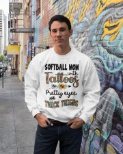 Softball mom with tattoos Crewneck Sweatshirt lifestyle-unisex-sweatshirt-front-2