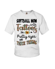 Softball mom with tattoos Youth T-Shirt tile