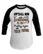 Softball mom with tattoos Baseball Tee tile